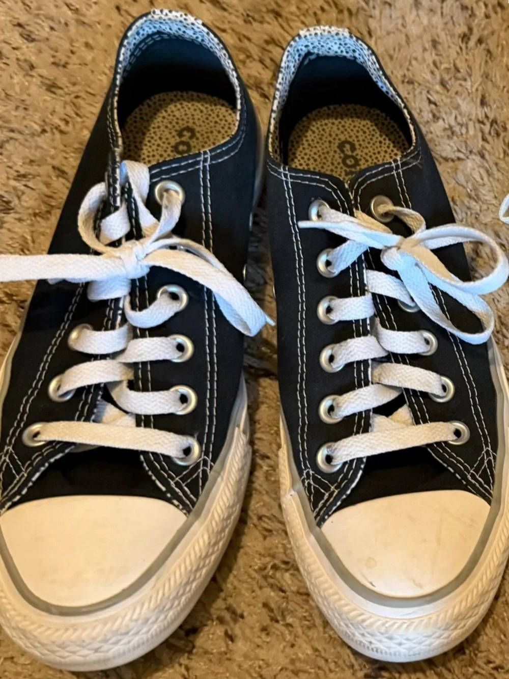 Converse Black Canvas Low-Top Sneakers with White Trim